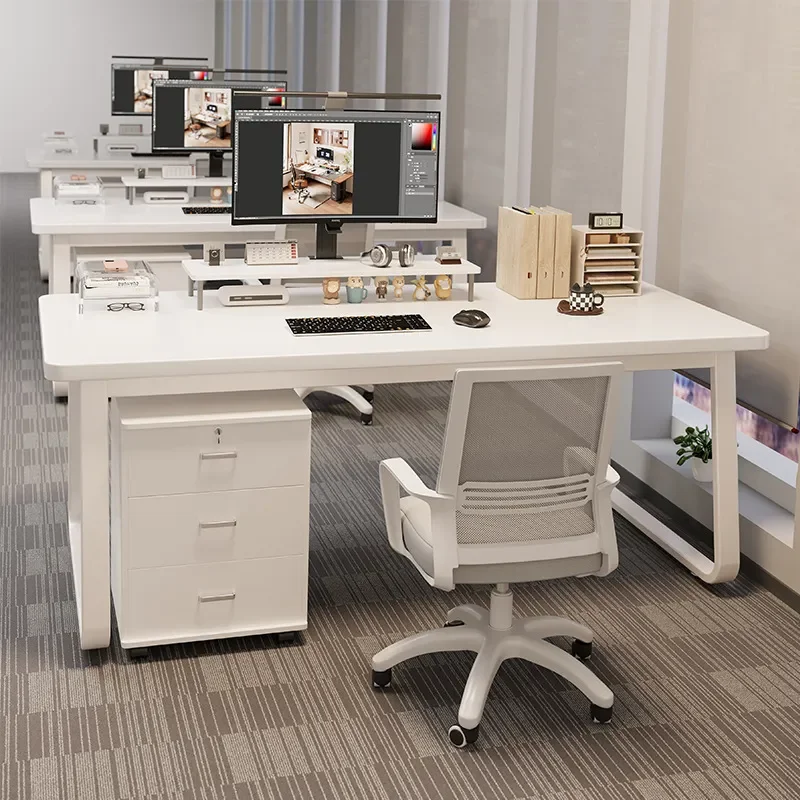 Modern Simple Office Staff Desk And Chair Combination Home Computer Writing Table Workstation