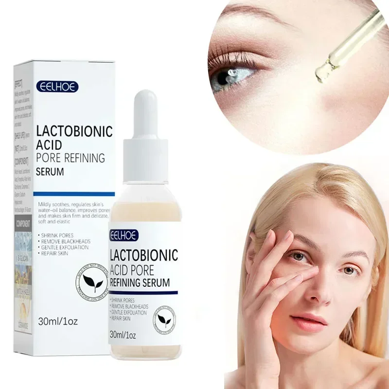 Lactobionic Acid Shrink Pore Narrowing Face Serum Facial Moisturizing Repair Cleansing Blackhead Exfoliating Smoothing Skin Care