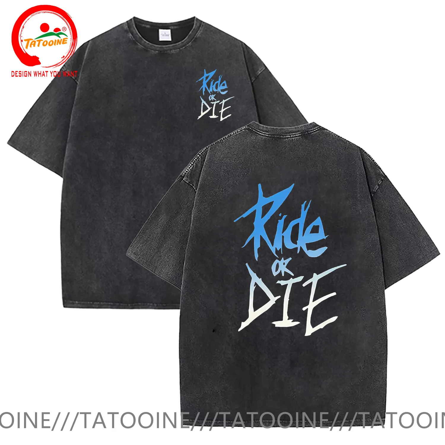 

Vintage Washed Cotton T Shirt Men Ride Or Die T-Shirt Fashion Trendy Tee Shirt Casual Clothes tshirt Sports Streetwear TShirt