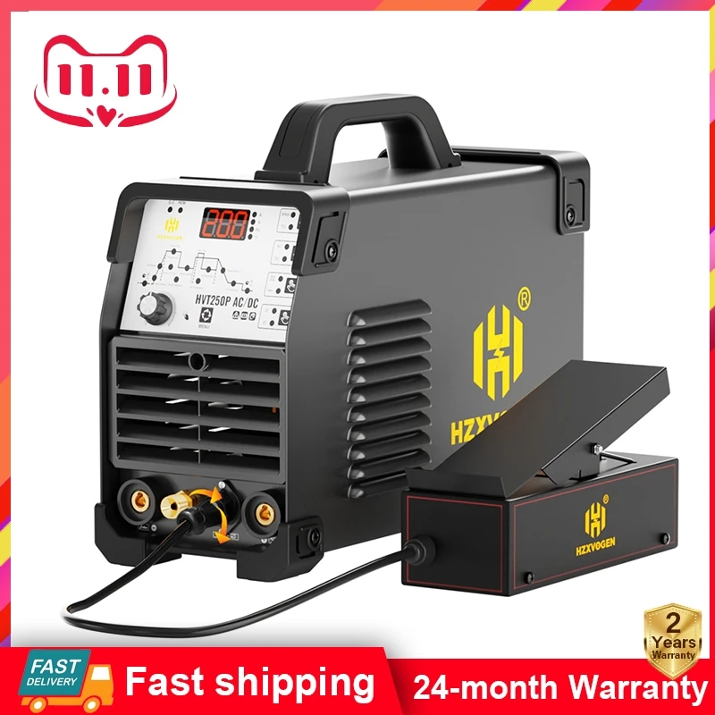 HZXVOGEN Aluminum AC/DC Pulse Tig 4 in 1 Welding Machine HVT250P MMA ARC Stick Welder IGBT Inverter HF TIG 2T 4T Soldador