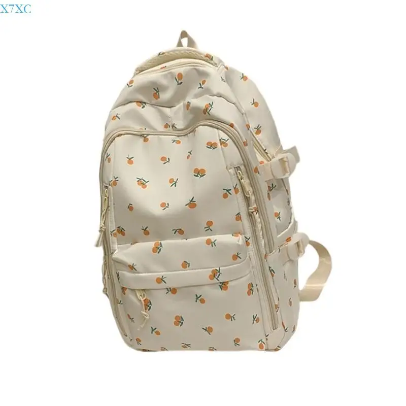 X7XC Large Capacity Backpack Casual Daypacks Student School Bag Aesthetic Backpack Simple Rucksack Travel Bag for Teens Girls
