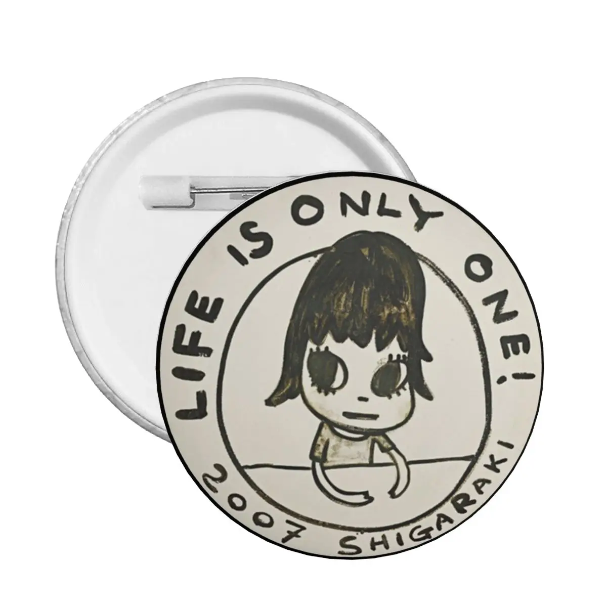 Japan Manga Art Yoshitomo Nara Soft Button Pin Custom Novelty Pinback Badges Brooches Lovers Gift