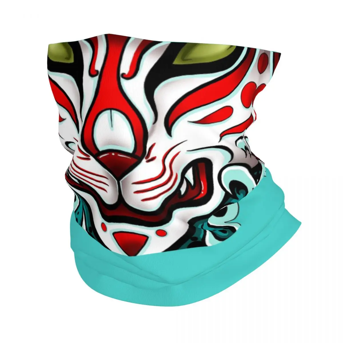 Kitsune Face Bandana Neck Cover Printed Mask Scarf Warm Cycling Scarf Cycling For Men Women Adult Breathable