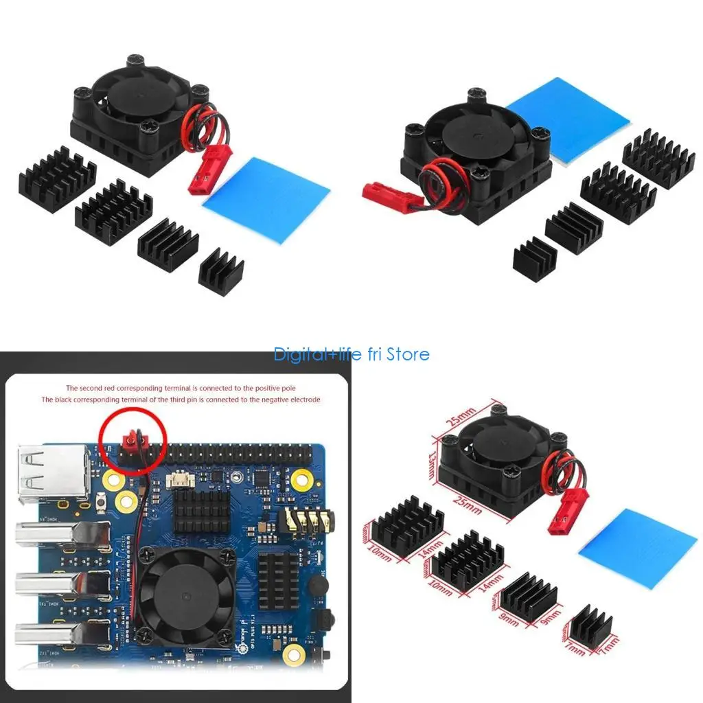 E06D High Quality Heatsink Fan for Orange 5 Good Thermal Conductivity Pad