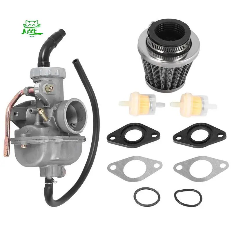 Карбюратор A22E-PZ20 для 4-тактных двигателей 50cc, 70cc, 90cc, 110cc, 125cc, квадроциклов и UTV, Honda CRF50F, CRF80F, XR50R с воздушным и топливным фильтрами