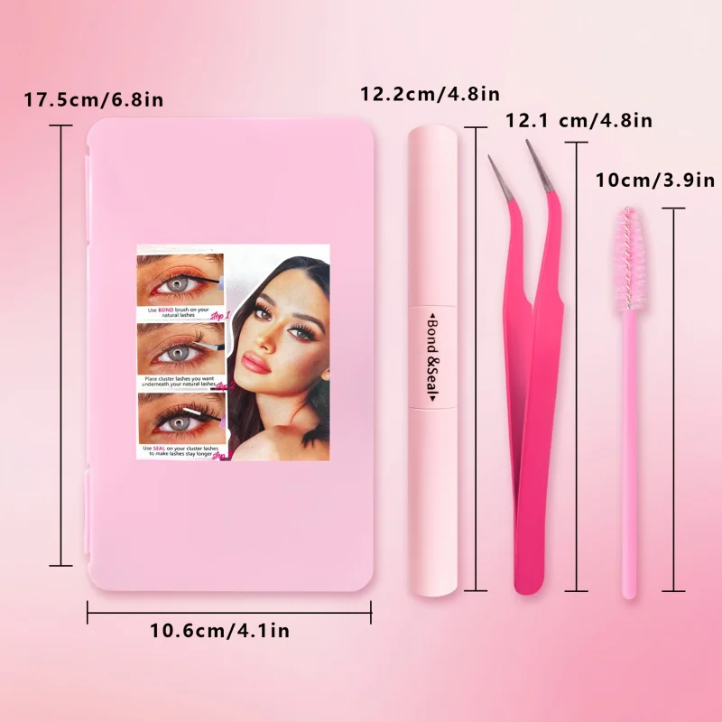 640個入りDIYまつげエクステキット - 9-16mmミックス30D、40D、50Dつけまつげ、接着剤とピンセット付き、再利用可能、簡単に装着可能