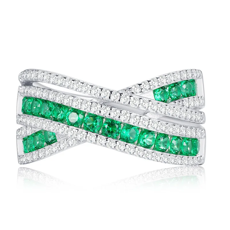 

2023 New European and American Cross border Emerald Pai Ai Interwoven Ring Lazada Popular New Product