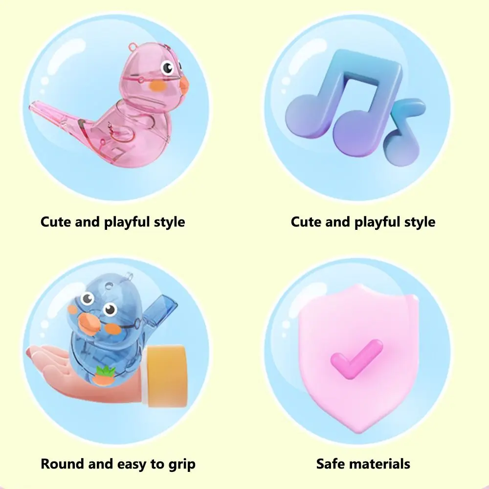 創造的な多色漫画鳥笛、水を加えると鳴るプラスチック製の鳥笛、様々な鳥の鳴き声を学ぶための鳥笛、鳥の鳴き声笛、ギフト