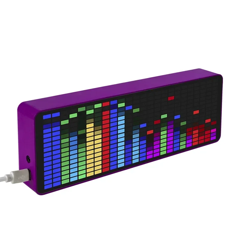 

Colorful LED Music Spectrum 16 * 24RGB Rhythm Pickup Electronic Clock Voice Control Level Car Ambient Light