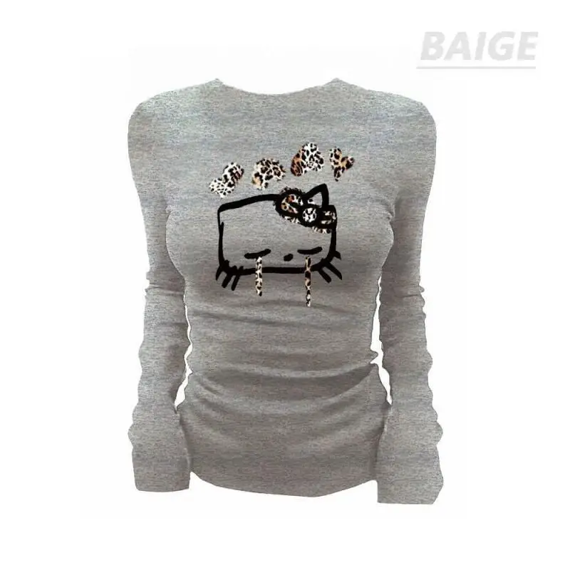 Kawaii anime moda casual sanrio olá kitty calças define novidade em roupas femininas coordenadas combinando-conjunto de roupas de duas peças