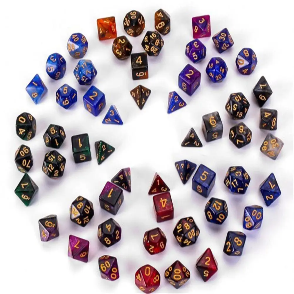 Accessoire de jeu pour TRPG DND, accessoire de jeu multifacettes, jeu de dés ciel étoilé, fournitures de fête, jouets de divertissement et de loisirs