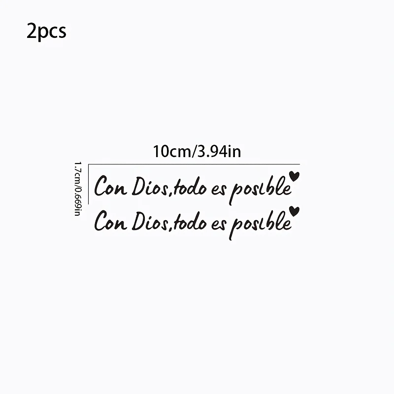 Spanish Christian Quote Sticker Con Dios Todo Es Posible Vinyl Decal Car Rearview Mirror Wall Glass Decor