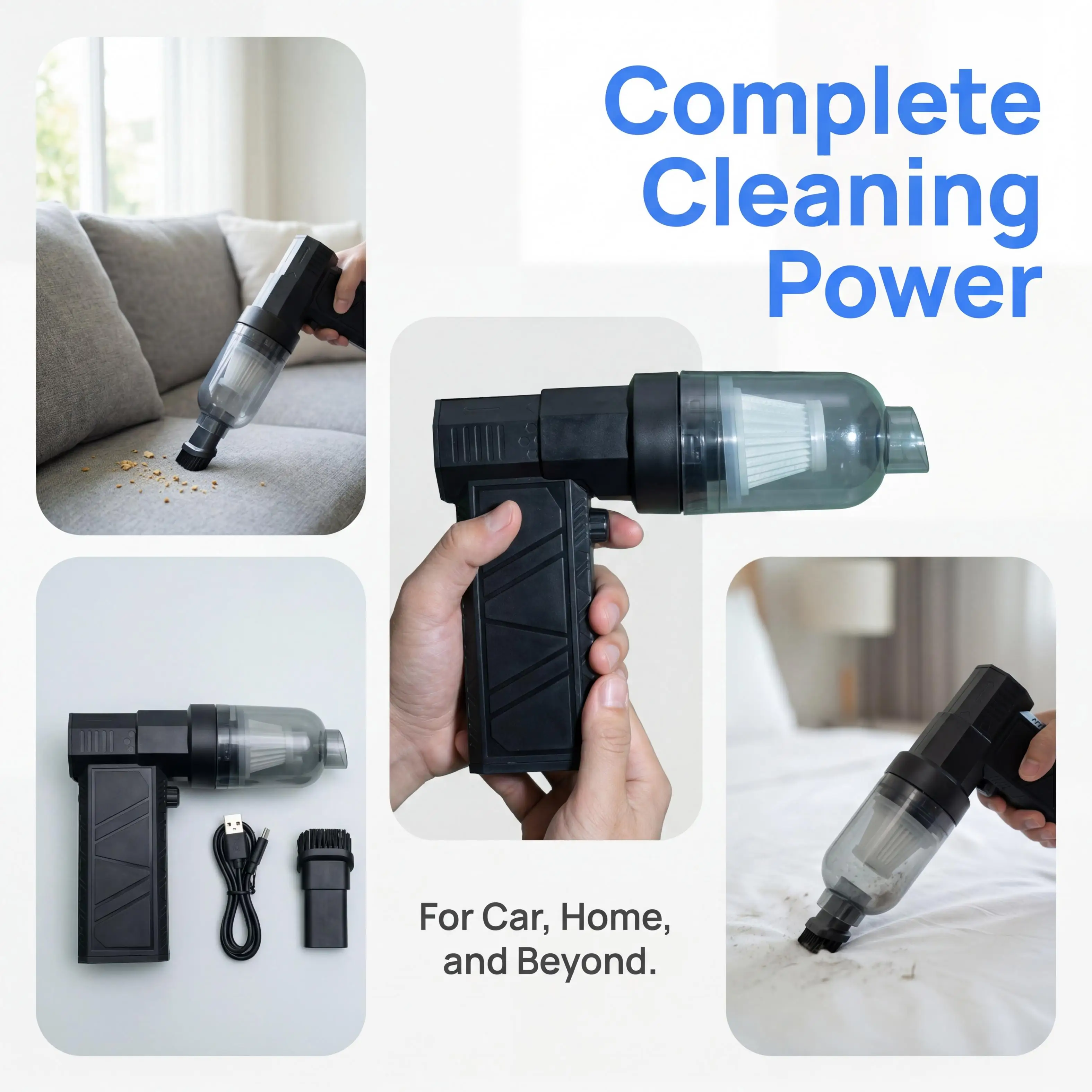 

2026 New Model Powerful Fan Car Vacuum Cleaner 300000ROM Blow Suction Integrated Car Vacuuming Suitable For Home/Outdoor