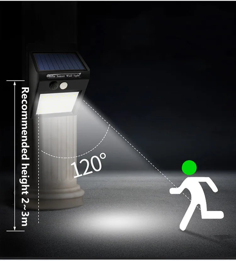 20 LED Outdoor Solar Power Lamp Light With PIR Motion Sensor Use For Street Yard Path Wall Yard