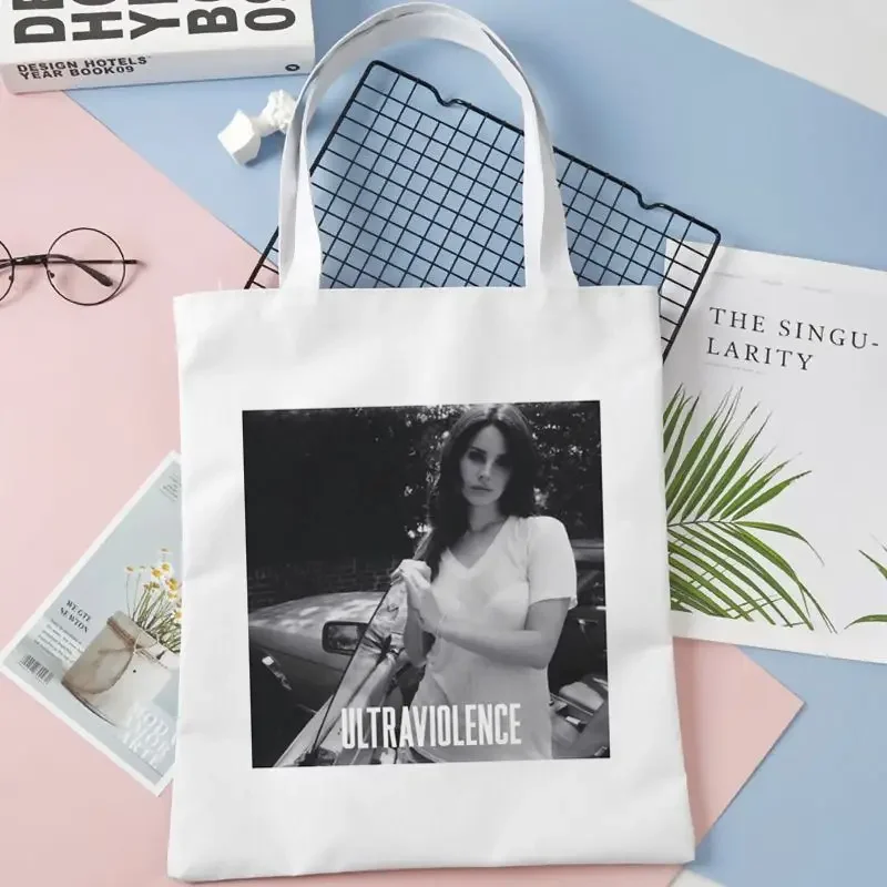 Lana Del Rey Printed Shopping Bag Graphic Women Eco Large-capacity Female Tote Bags Handbag Harajuku Shopper Bag Shoulder Bag