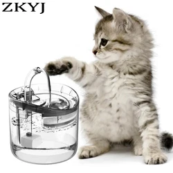 2L Automatic Cat Water Fountain With Faucet Dog Water Dispenser Transparent Drinker Pet Drinking Feeder 2 Filters, Motion Sensor