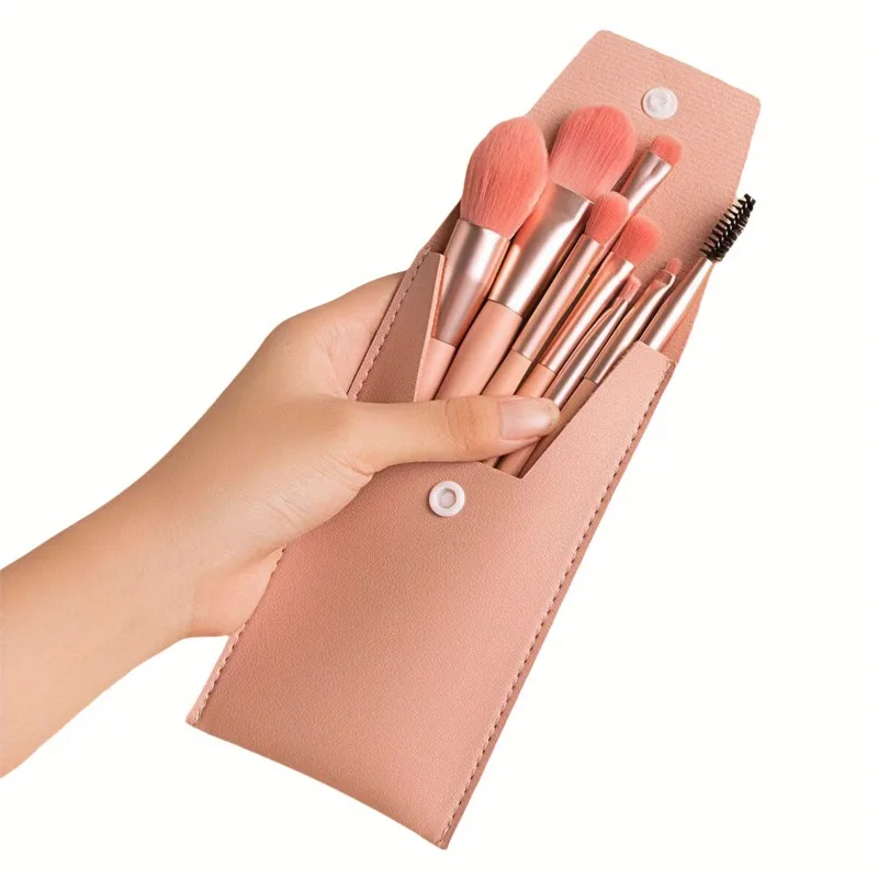 Set di pennelli per trucco portatile da 8 pezzi Pennello per correttore per trucco morbido Pennello per cipria in polvere Pennello per fondotinta per ombretto Strumenti di bellezza