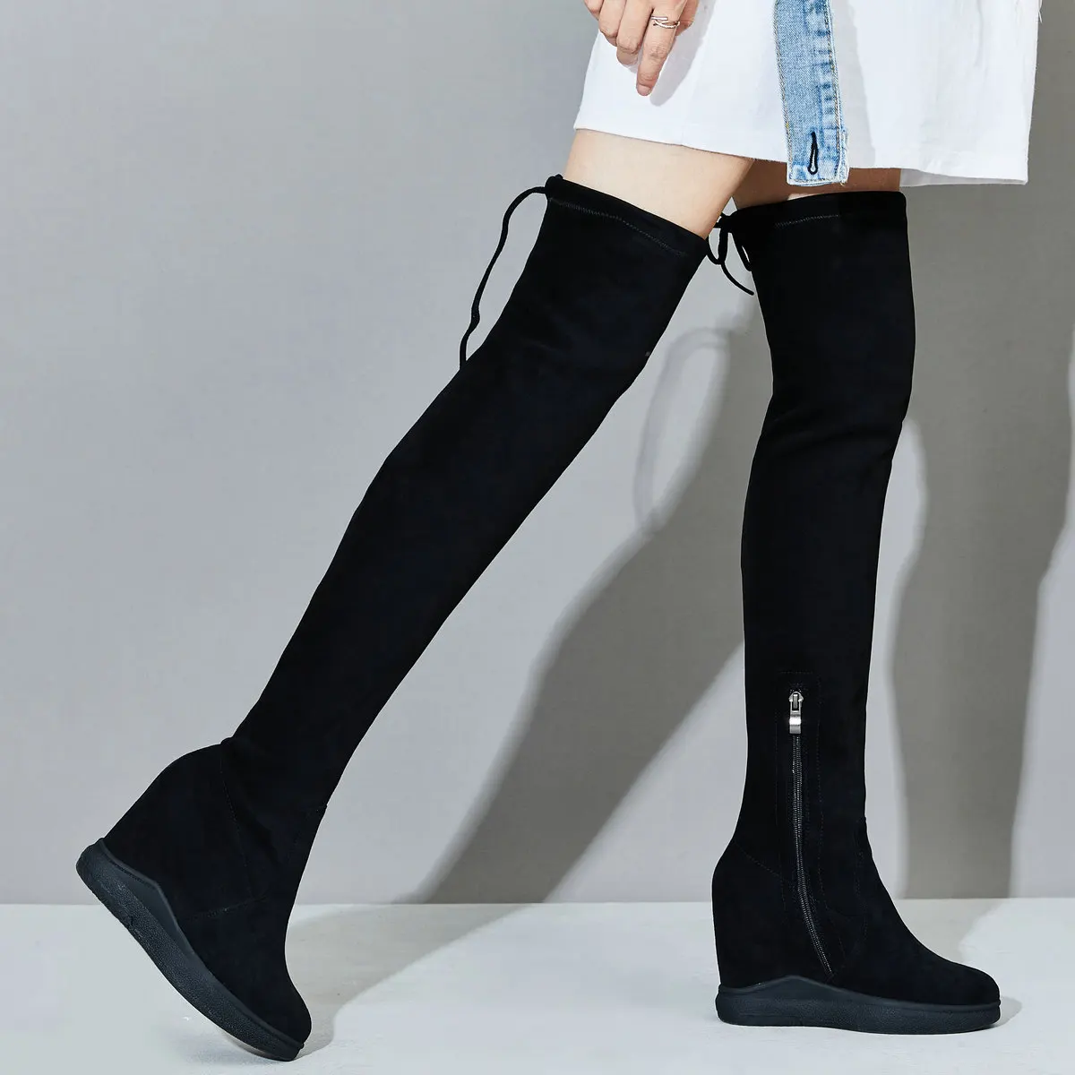 Plateau-Pumps, US-Größe 11, Schuhe für Damen, Übergröße 45, Keilabsatz, Overknee-Stiefel, Größe 46, klobige Turnschuhe, große Größe 44, Schuhe – Detail 8