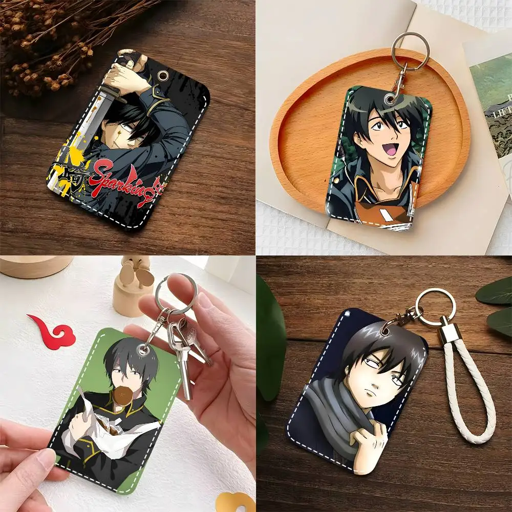 1pc Yamazaki Sagaru Anime Cartoon Characters Card Case Keychain Access Card Bag Key Tag Ring Leather Card Holder Key Ring Access