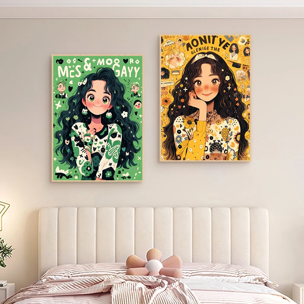 Cartoon Mädchen Diamant Malerei Kreuz Stich 5d Voller Diamanten Mosaik Stickerei Koreanischen Stil Bild Strass DIY Wohnkultur Geschenk – Detail 5