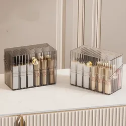 Lipstick Organizer Box Makeup Brushes Holder Dustproof Cosmetic Skincare Eyeshadow Palette Home Desktop Storage Case
