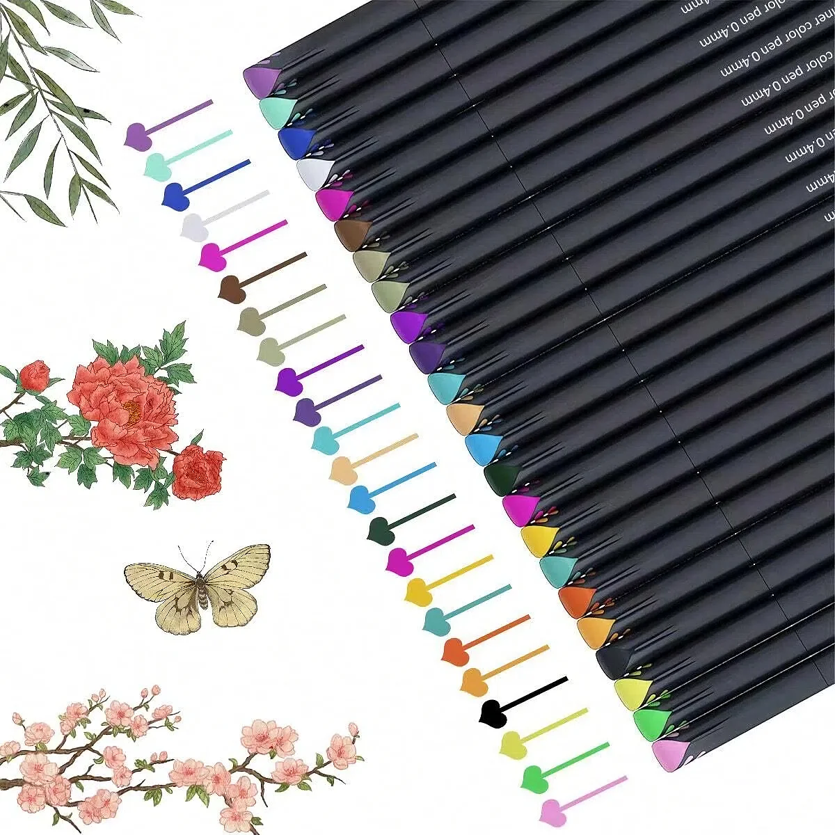 Rotuladores de dibujo de punta fina para planificador de diario de 24 colores, bolígrafo delineador fino para escribir, tomar notas, colorear de Agenda de calendario