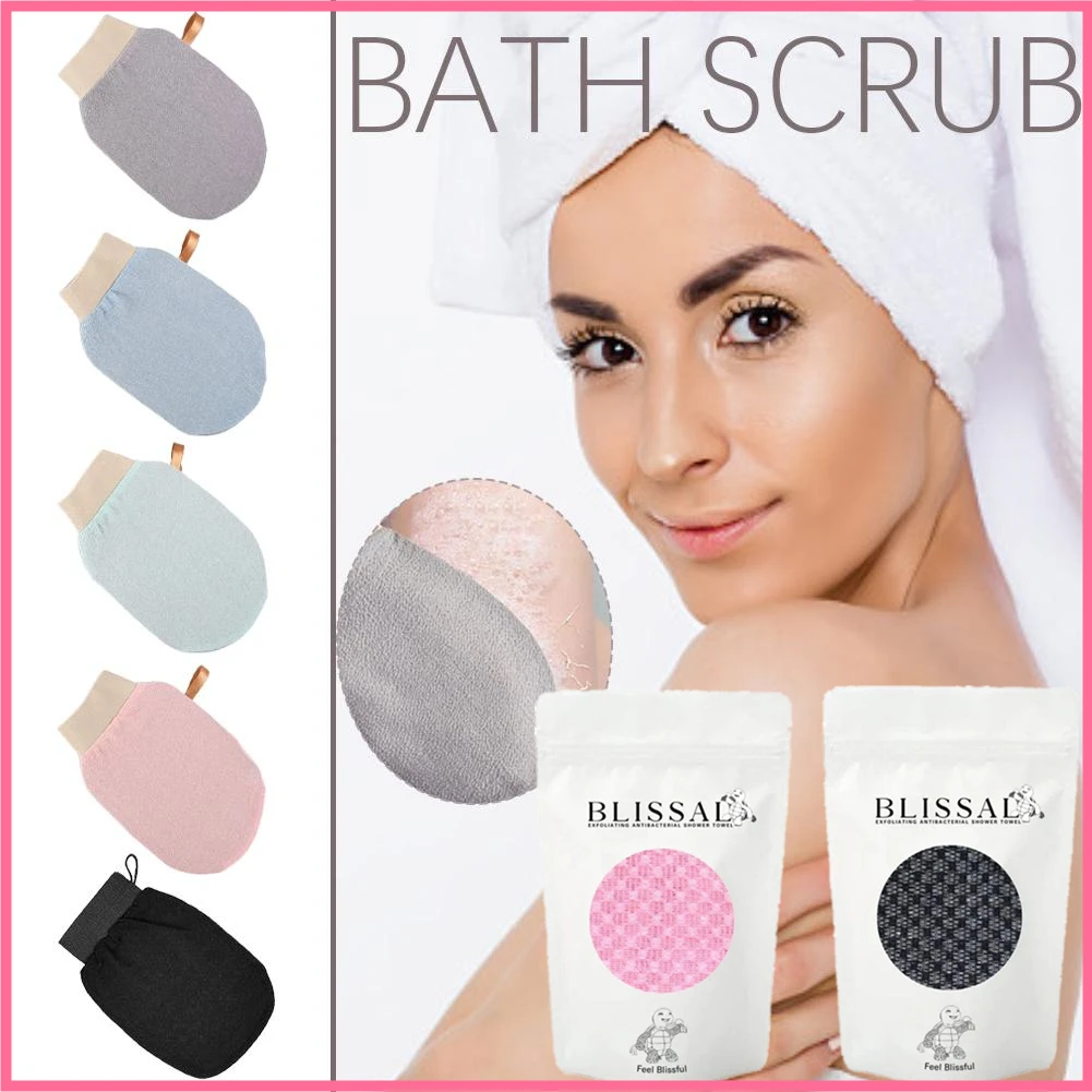 Upgrade Back Scrubbing Towel Dual Sided Durable Exfoliating Body Towel Back Strap Unisex Detox Mud Back Scrub Extended Bathing T