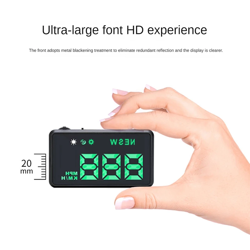 HUD Head Up Display Car GPS Speedometer Windshield Projector Black ABS Suitable For All Cars Pickup Truck Speed Alert