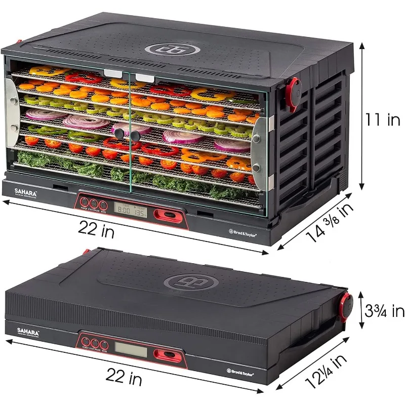 Deshidratador de alimentos plegable Brod & Taylor SAHARA (estantes de acero inoxidable)