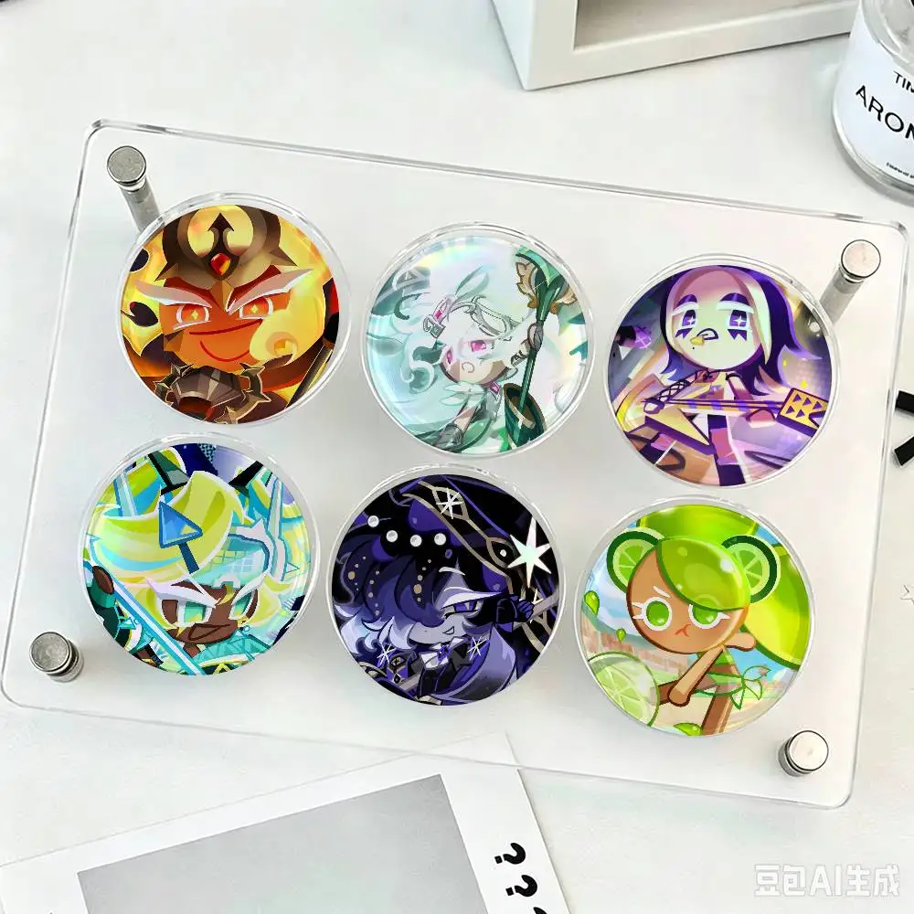 Funny Game Cookie Run Round  Button Pins Cute Manhwa Coin Brooch DIY Backpack Clothing Decor Badge Jewelry Accessories Gifts