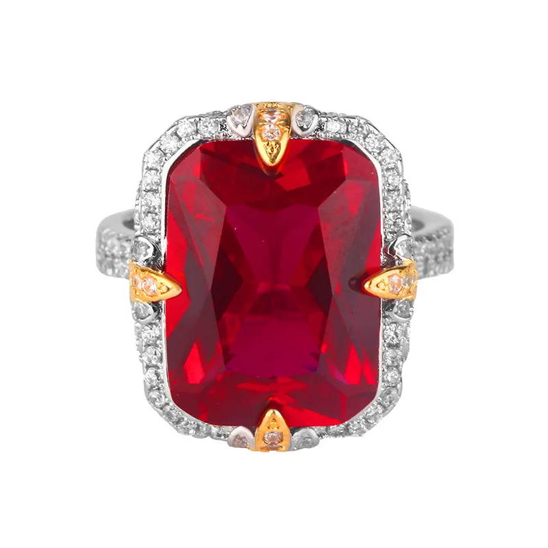 Jewelry Gold-Plated Dry Red Corundum Retro Affordable Luxury Suit Female 12*16