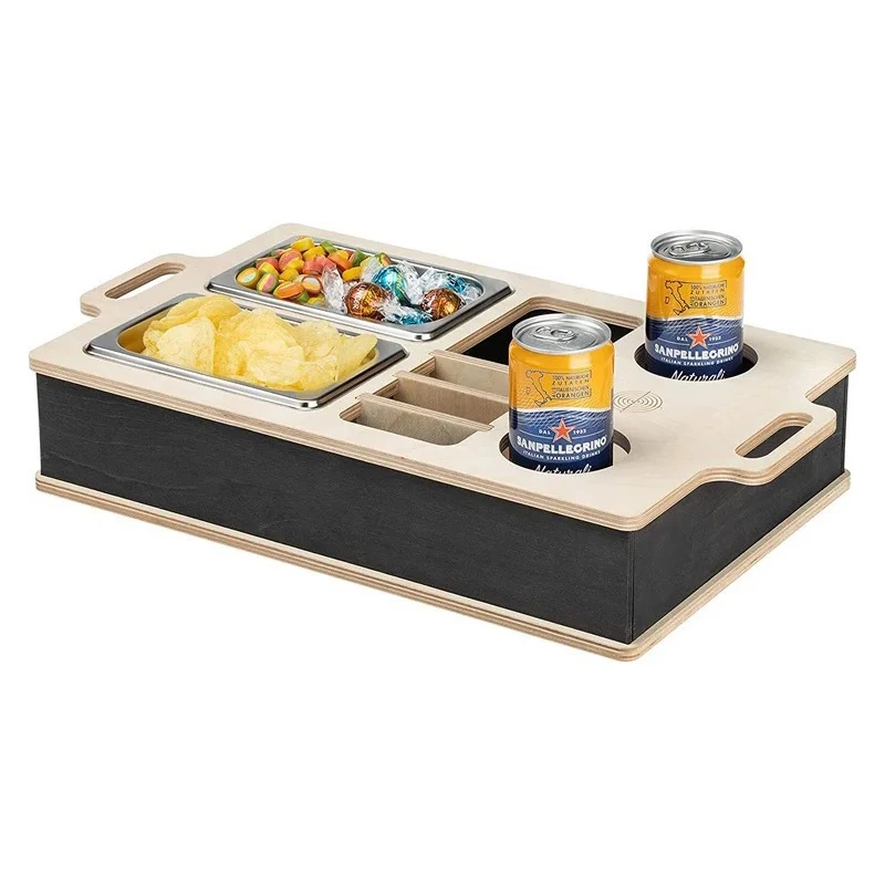 

Sofa Snack Box Multifunctional Wooden Storage Box Beer Remote Control Holder Living Room Rectangular Tray Home Desk Organizer