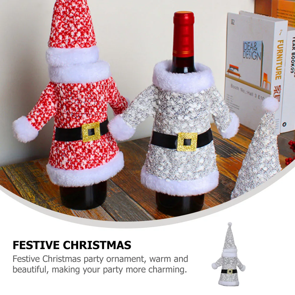 

Christmas Wine Gift Bottle Cover Decoration Sweaters ing Xmas Bottles Decorations Sleeve Polyester Bag Party Ornament