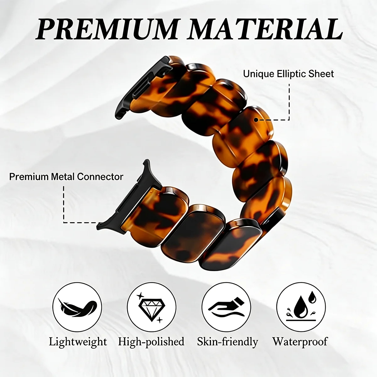 Resin Band for Samsung Galaxy Watch Ultra 47mm Band/Samsung Galaxy Ultra 2 (2026/2025/2024 ver),Stretchy Band with Metal Adapter