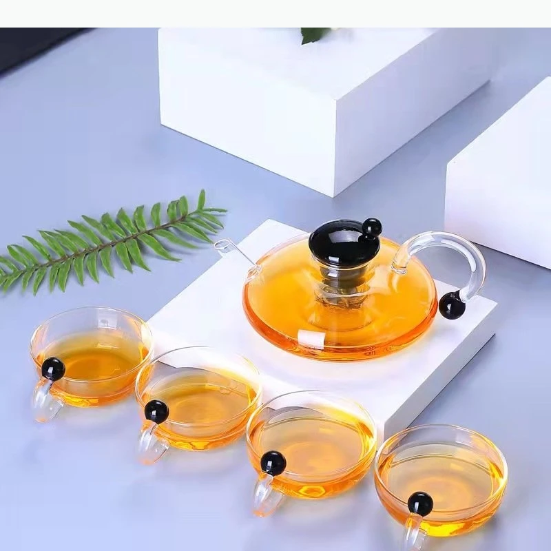 

Прозрачный стеклянный чайник, набор чашек, набор для послеобеденного чая, чайный стакан, чайная посуда, инструменты для приготовления чая, набор чайной посуды