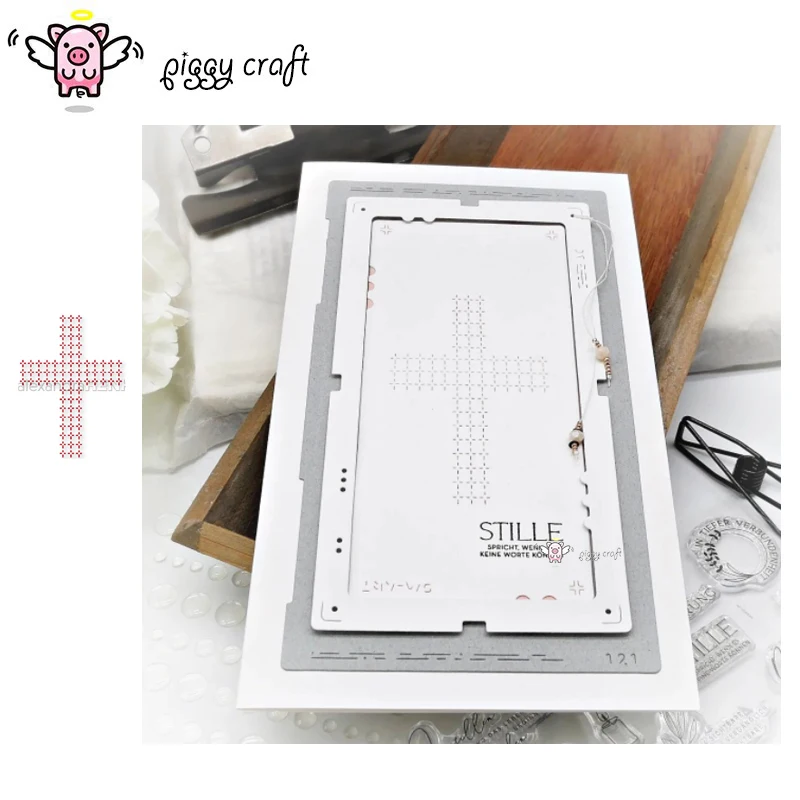 1pc Piggy Craft metal cutting dies cut die mold Cross point background Scrapbook paper craft mold blade punch stencils dies