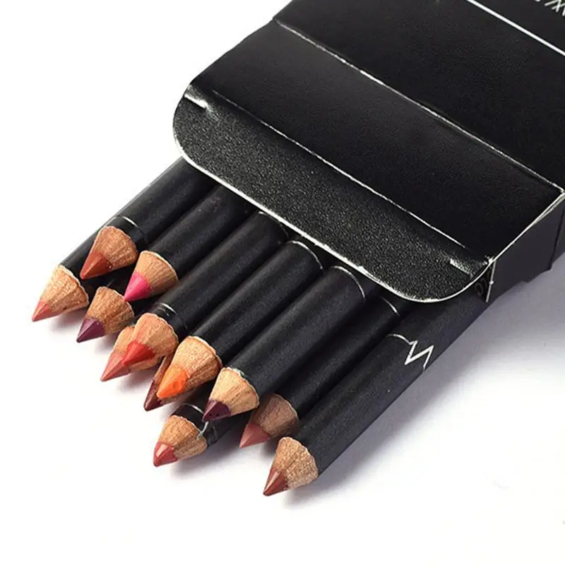 12Pc Matte Lipvoeringen Set Matte Lipliner Potlood Lippenstift Set Pen Waterdicht Langdurig Gladde Natuurlijke Lipliner Pen Make-Up