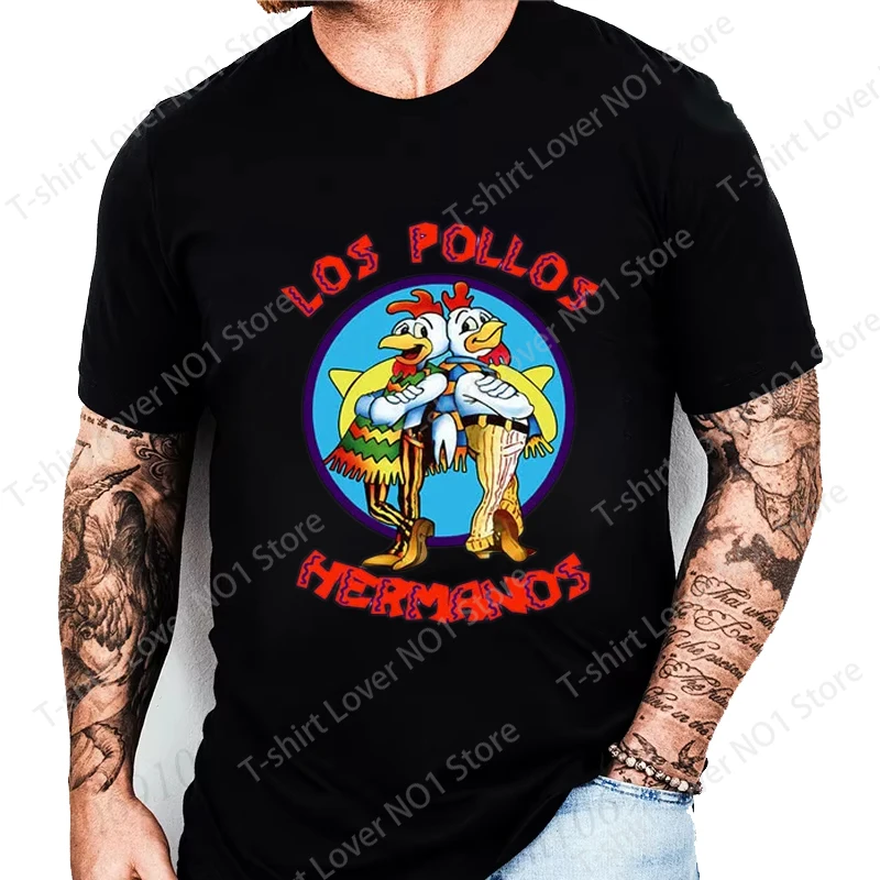 

Summer Men's Short Sleeved Breaking Bad LOS POLLOS Chicken Brothers Printed Casual T-shirt for Women Men High Quality t shirts