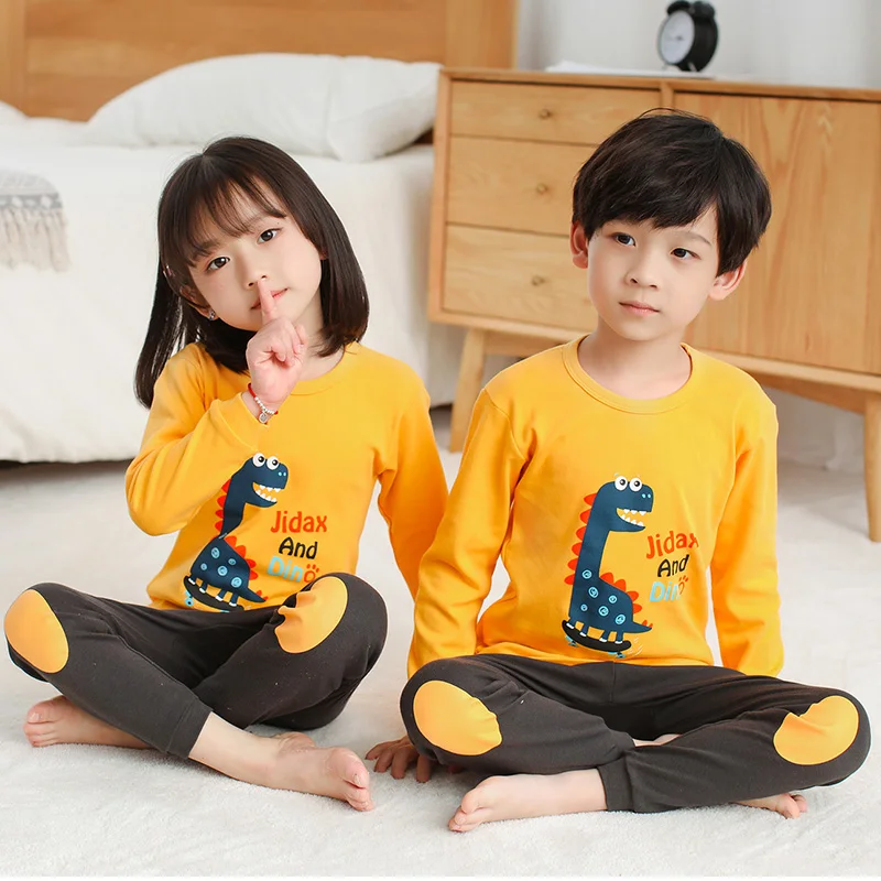 

Children's Long Johns Boys' and girls' cotton-bottomed thermal underwear boys' and girls' Darling Children's cotton pajamas