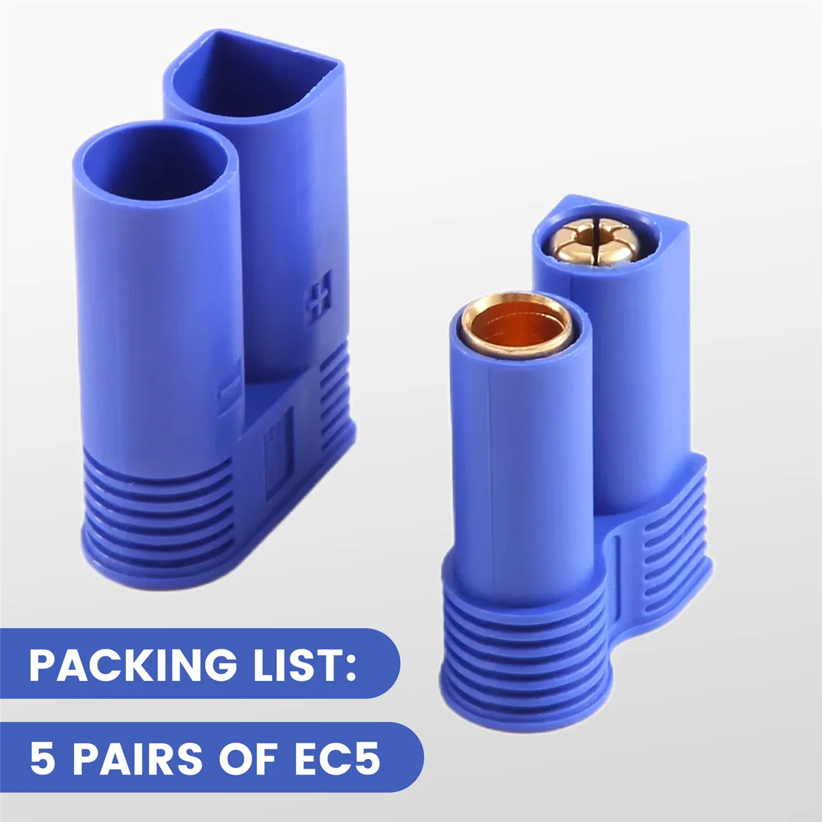 5 Pairs of EC5 Banana Plug Bullet Connector Female+Male for RC ESC LIPO Battery/Motor