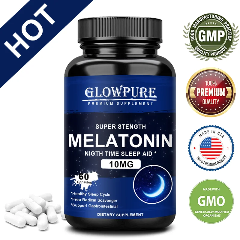 

Melatonin 10mg for Deep Sleep, Relieve Insomnia, Healthy Sleep Quality Stress Relief Natural Formula