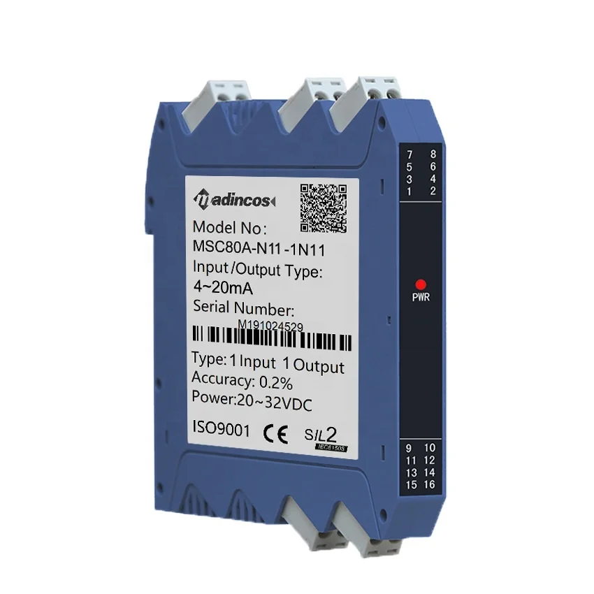 

MSC80A: High Accuracy DIN Rail Mounted Isolated 0-20ma/ 0-5V/0-10V/1-5V/4-20ma Analog Signal Isolator Converter