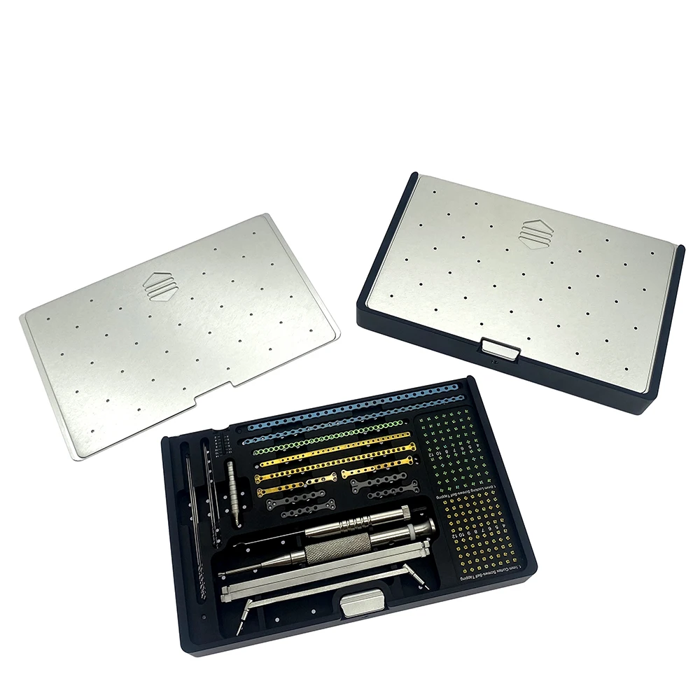 Orthopedic ALPS Mini Titanium Locking Plate System 1.1 1.6mm Orthopedic Drill Plate Kit Veterinary surgical Instrument Set