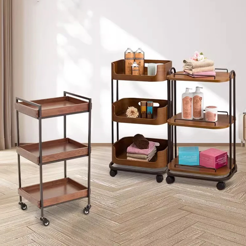 

Retro Barber Furniture Transparent Trolley Auxiliary Cart Delivery Dressing Cosmetics Dental Beauty Muebles Belleza Room Wagon