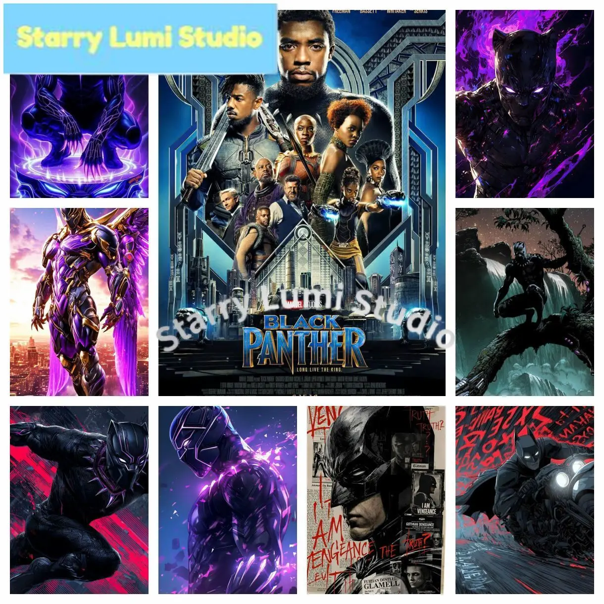 

Black Panther Shiny Bright Diamond Painting Set Diamond Embroidery Cross Stitch Handmade Art Gift Crafts Home Decor Gift