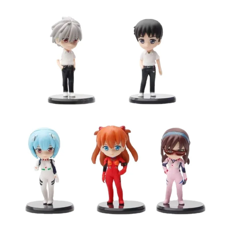 Bandai 5 pz/set 7 CM Nuovo Anime EVA Ayanami Rei Ikari Shinji Figura PVC Modello Giocattoli Bambola raccogliere Ornamenti Regali