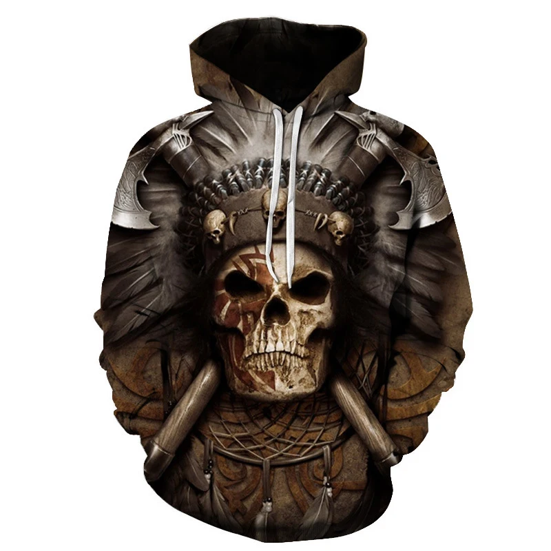 

New Casual Terror Skull HOODIE Hip Hop Street wear Sweatshirts Skateboard Men/Woman Pullover harajuku Hoodies Men Clothing