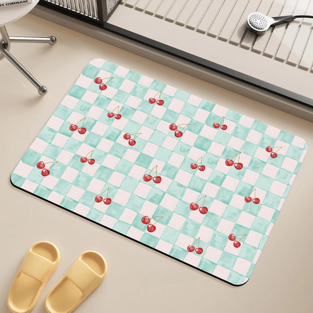 Bar Mat Rubber - Keset Kamar Mandi Motif Kotak-kotak Ceri
