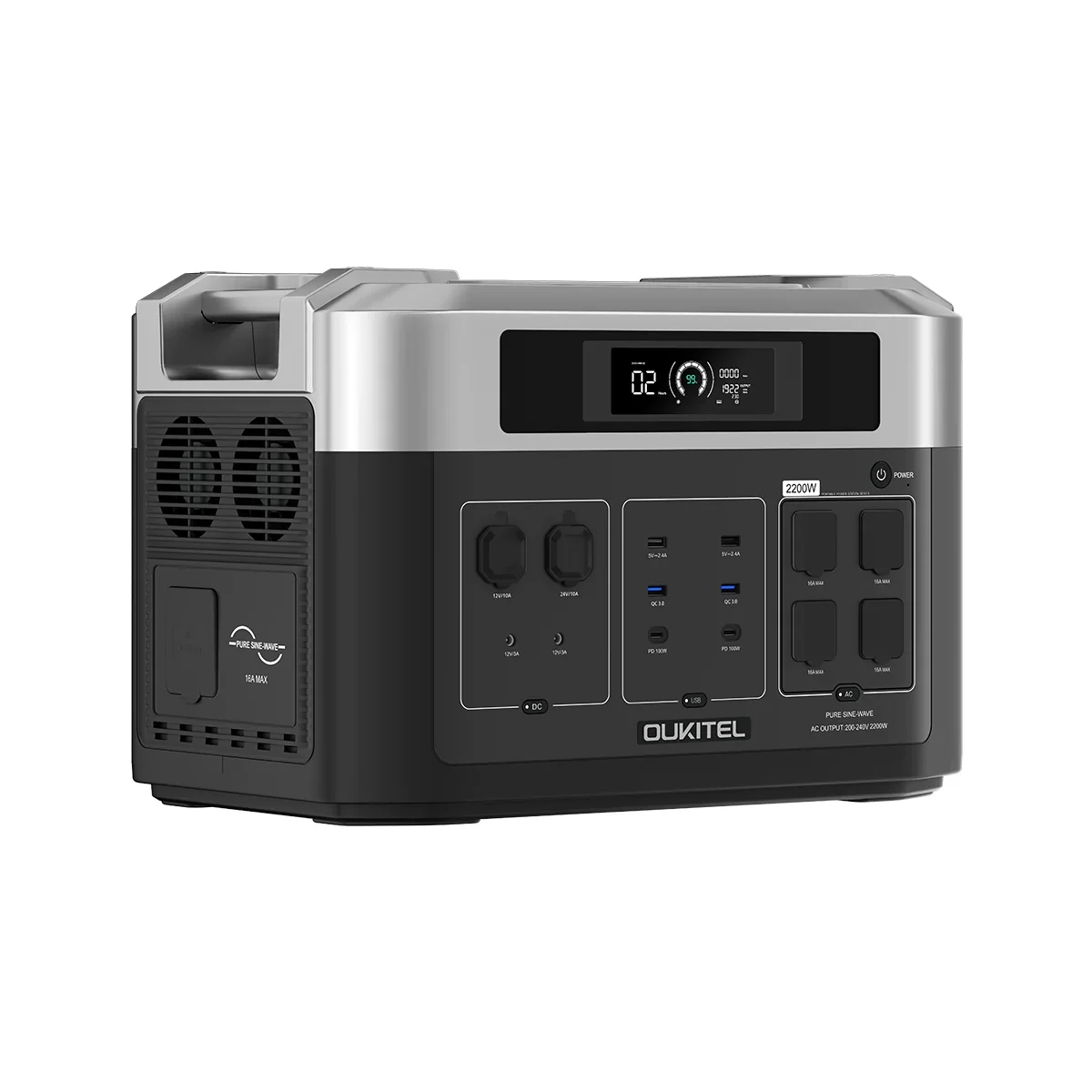 OUKITEL 2200W Power Station Portable Solar Generator Powerstation With 2048Wh Expansion Batteries - Image 4