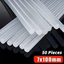 50Pcs Hot Melt Glue Sticks High Temperature Resistant Hot Glue Gun Sticks Rod 7mm High-Adhesive Craft Album DIY Repair Tool